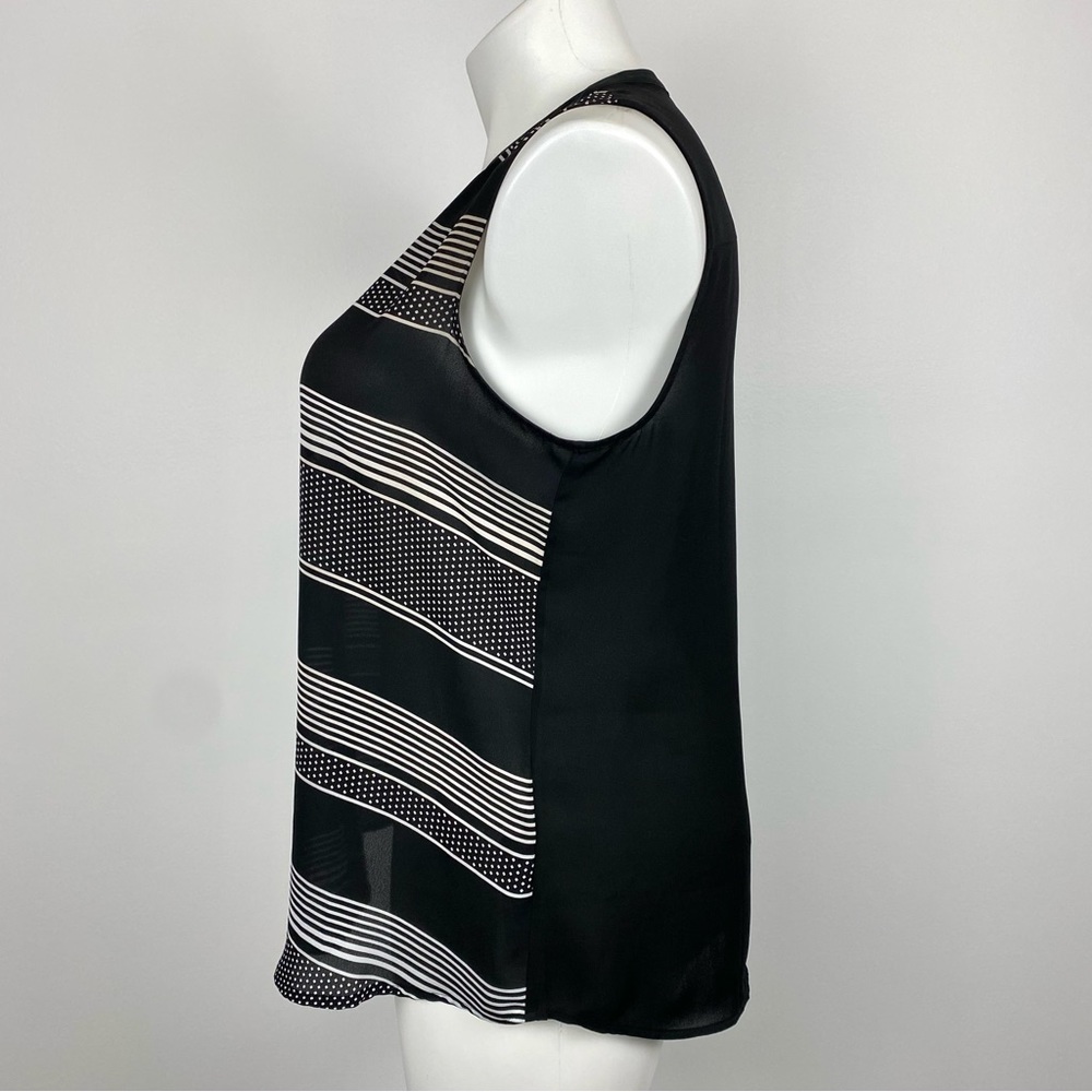 Chico’s Black & White Striped Tank Top Blouse Lightweight Sheer L - Picture 7 of 11